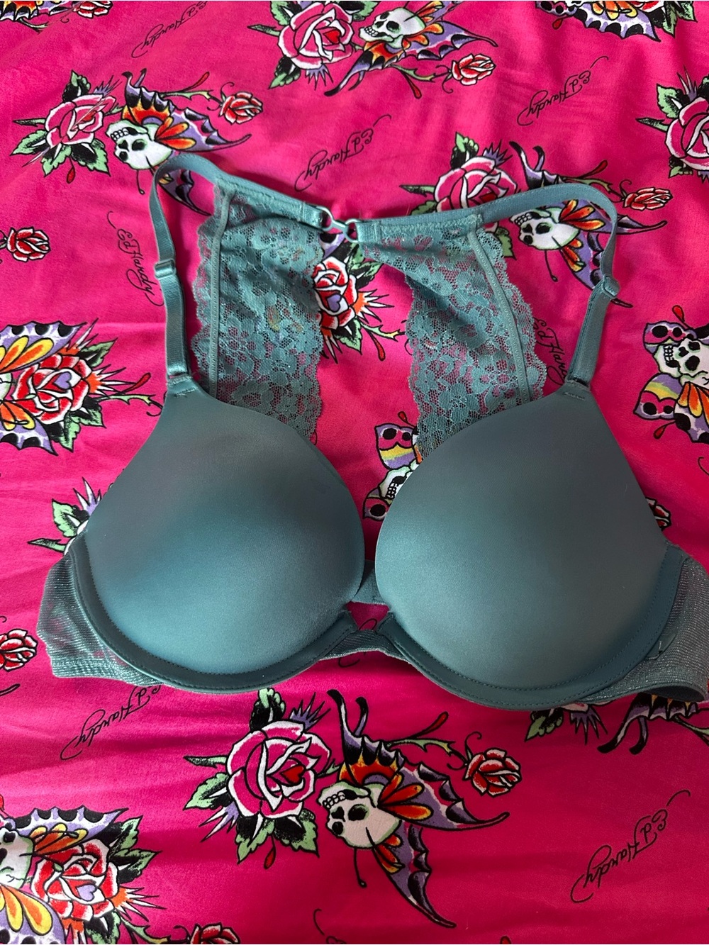 Victoria's Secret Teal Lace Racerback Bra